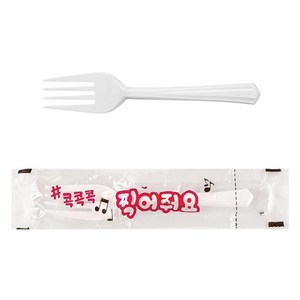 쿡앤락 콕콕콕 찍어줘요 일회용 포크, 100개, 1개입