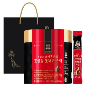 고려홍삼중앙회 6년근 고려홍삼정 홍삼을 통채로 스틱 +쇼핑백, 10ml, 100개