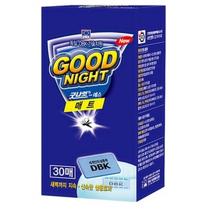 굿나잇 한국디비케이 에스 매트 전자모기향 훈증매트 리필 30p, 60g, 1개