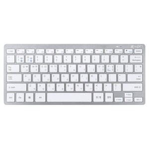 자이온 저소음 미니 멀티페어링 블루투스 무선 텐키리스 키보드, 화이트, BT-K1000, 제조사축