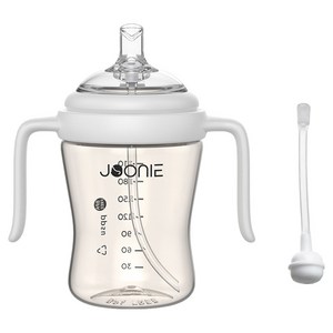 주니 PPSU 빨대컵 2세대 210ml + 일반 빨대 + 추빨대 세트, 화이트, 1세트