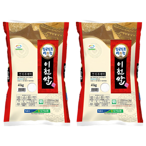 모가농협 2024년산 햅쌀 씻어나온 임금님표 이천쌀, 4kg, 2개, 상등급