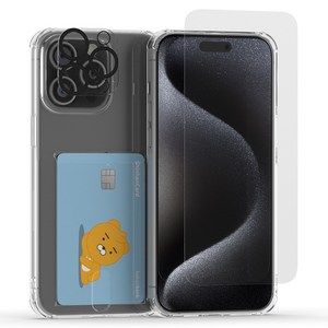 요이치 아이스핏 카드수납 휴대폰 케이스 + 0.2mm 강화유리 2p + 카메라 빛번짐차단 필름 세트, 1세트