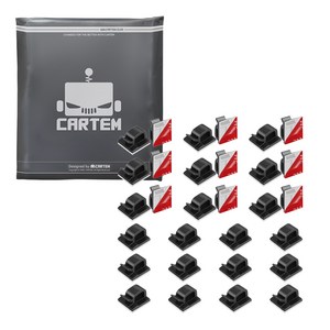 카템 다용도 케이블 선정리 클립 블랙 CT409, 30개