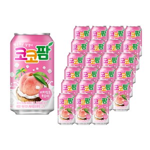 코코팜 피치핑크 복숭아, 340ml, 24개