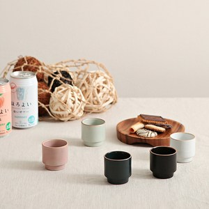 에라토 옳음 소주잔 5종 세트, 화이트, 블랙, 비취, 핑크, 코발트, 1세트