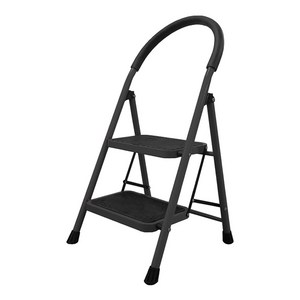 코끼리리빙 접이식 스툴 사다리 A형 2단 블랙, 1개