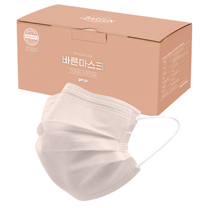 고르고 바른 일회용 마스크 중형, 50개입, 1개, 코랄