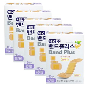 네오밴드플러스 밴드플러스에이 반투명반창고 혼합 80매입, 80개입, 5개