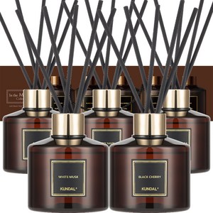 쿤달 퍼퓸 디퓨저 200ml 5종 컬렉션 세트, 인 더 메모리(블랙체리, 퍼지네이블, 아카시아모링가, 블랑, 화이트머스크)