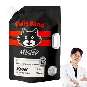 닥터펠리스 응고형 펠리스 샌드 마스터 고양이 모래, 8.3kg, 1개, 무향