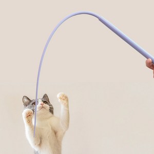 딩동펫 고양이 테일 실리콘 낚시대, 블루, 1개