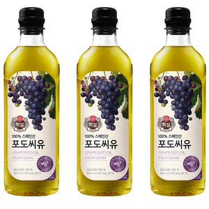 백설 포도씨유, 900ml, 3개