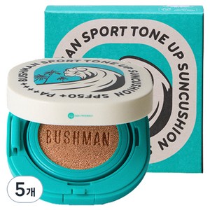 부쉬맨 스포츠 톤업 선쿠션 SPF50+ PA++++, 15g, 5개
