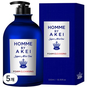 아케이 옴므 슈퍼 폼클렌징 올인원 센스페로몬향, 550ml, 5개