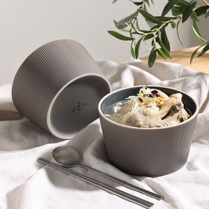 윤도자기 차곡 면기, 챠콜, 2개