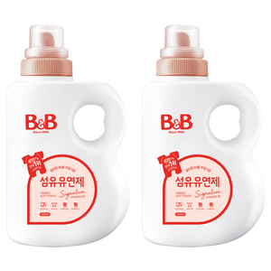 비앤비 비자극 유아 섬유유연제 시그니처 알러젠프리 자스민앤로즈향 용기형, 1.5L, 2개