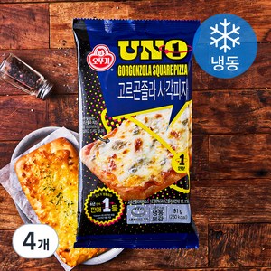 오뚜기 UNO 고르곤졸라 사각피자 (냉동), 91g, 1개입, 4개