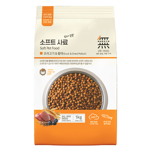 무마진 강아지 전연령용 오리고기 황태 소프트사료 4p, 오리, 1kg, 1개
