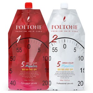 폴톤 5분 스피드 칼라 염모제 1제 500g + 2제 500g 세트, 흑색, 1개