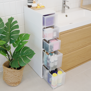 엠비코 모던 틈새 서랍장 세트, 5단, 화이트