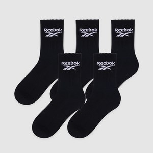 리복 이너글로우 쿠션 미들삭스 5켤레 세트, 블랙