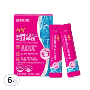 일양약품 이너 프로바이오틱스 유산균 베네핏, 60g, 6개