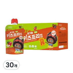 풀무원 유기농 어린이주스 키즈프리 튼튼사과, 100ml, 30개