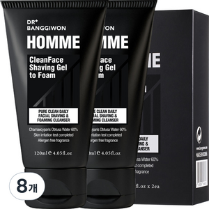 닥터방기원 쉐이빙 젤 투 폼, 120ml, 8개