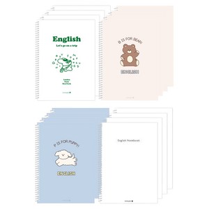 모닝글로리 1200 중고등 스프링 영어 노트 4종 세트, 녹색 + 브라운 + 블루 + 화이트, 4세트