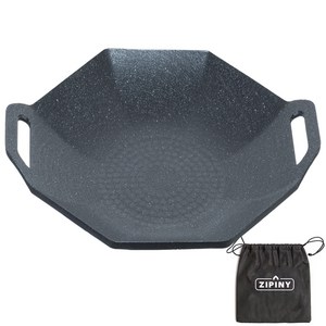 지피니 초경량 팔각그리들 인덕션겸용 29.5cm, 블랙, 1개