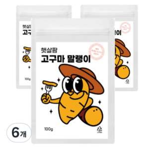 햇살팜 쫀득 달콤 고구마 말랭이, 100g, 6개