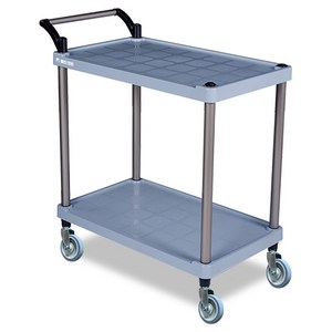 월드크린 잘밀려 2단 서빙카트 대, 회색, 1개