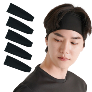 오웨니 스포츠 쿨링 헤어밴드, 블랙, 5개