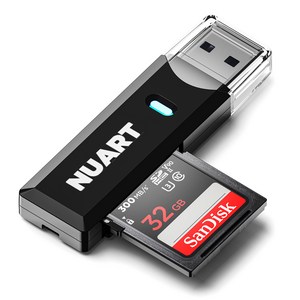 누아트 USB 3.0 블랙박스 SD카드 Micro SD TF 카드리더기, 블랙