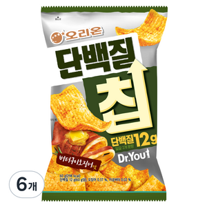 닥터유 오리온 단백질칩 버터구이 오징어맛, 60g, 6개