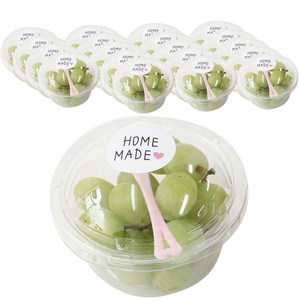 SL 투명머핀컵 미니 본체 20p + 뚜껑 20p + 홈메이드 스티커 소 20p + 미니포크 20p, 20개, 1세트