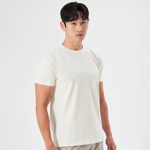 허그본 남성용 무지 머슬핏 반팔 티셔츠 헤비라인