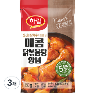 하림 매콤 닭볶음탕용 양념, 180g, 3개