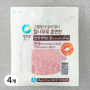 청정원 참나무로 훈연한 밥에 싸먹는 햄, 45g, 4개