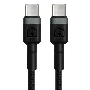 홈플래닛 C타입 C to C PD 60W 고속충전케이블, 2m, 블랙, 1개