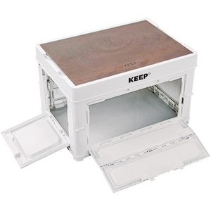 KEEP 캠핑 다용도 멀티 오픈형 폴딩 박스 60L, 화이트, 1개