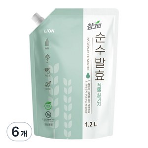 참그린 순수발효 식물 주방세제, 1.2L, 6개