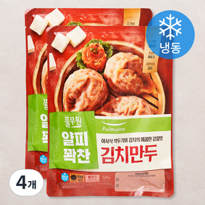 풀무원 얇은 피 꽉찬 속 김치만두 (냉동), 320g, 4개