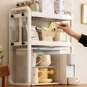 달팽이리빙 퀴진드마망 폭조절 주방 정리선반, 화이트