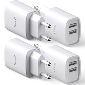 서가 듀얼 2포트 멀티 USB 충전기 어댑터, 화이트, 4개