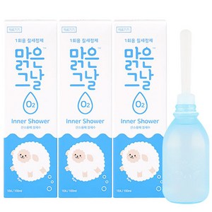 맑은그날 산소함유 여성청결제 질세정기, 100ml, 3개