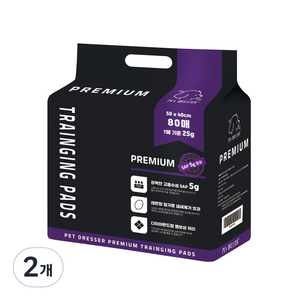 펫드레서 반려견 배변패드 고급형 레몬향, 80개입, 2개