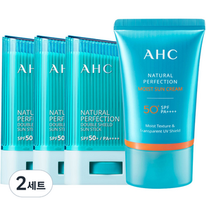 AHC 더블쉴드 선스틱 SPF50+ PA++++ 14g x 3p + 선크림 50ml 세트, 2개