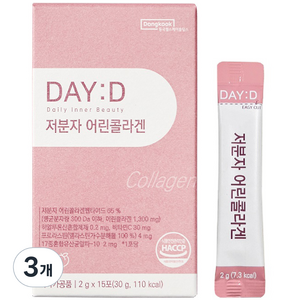 동국헬스케어홀딩스 데이디 300달톤 저분자 어린 콜라겐 15p, 30g, 3개